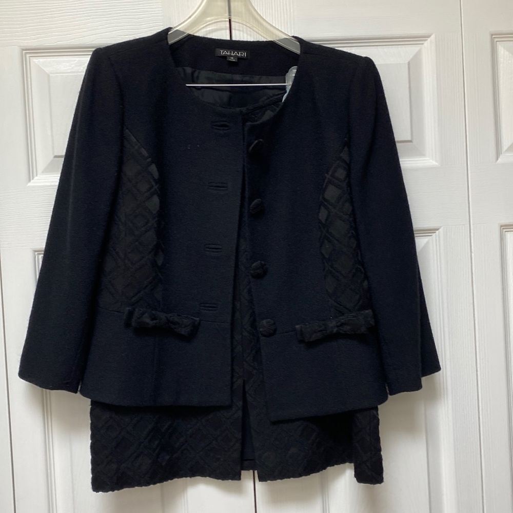 Tahari black suit